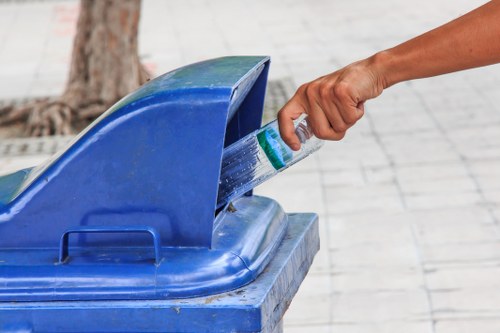 Waste collection truck in Southfields neighborhood