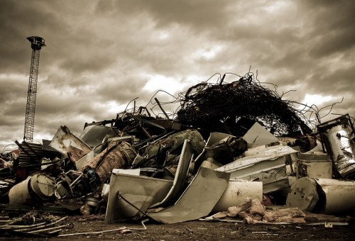 Professional waste clearance team at a Southfields construction site
